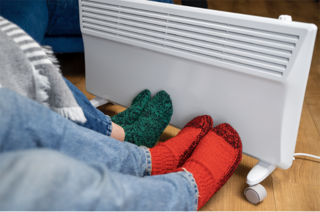 Convection electric heater for efficient, even heating in winter.